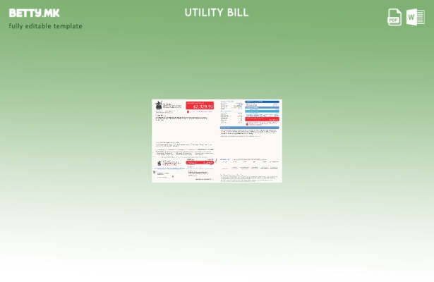Модерен стил шаблон за комунални сметки од Одделот за вода и канализација на САД